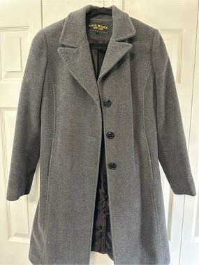 Marvin Richards Charcoal Gray Wool-Blend Pea Coat